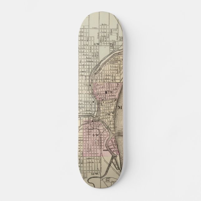 Skateboard Carte vintage de Milwaukee (1880) (Recto)