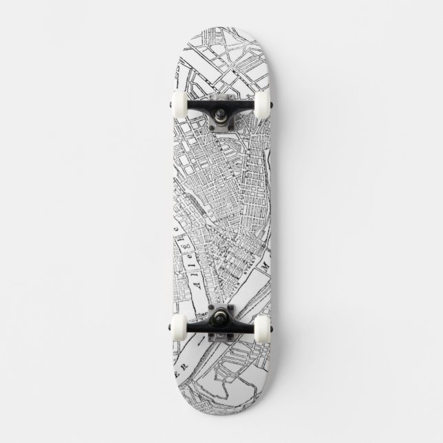 Skateboard Carte vintage de Pittsburgh (1885) (Recto)