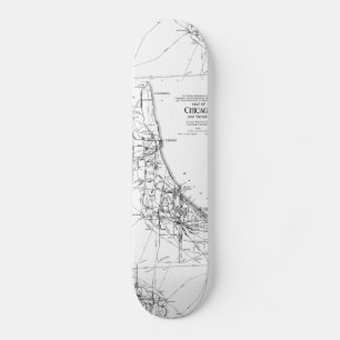 Skateboard Carte vintage du réseau ferroviaire de Chicago (19