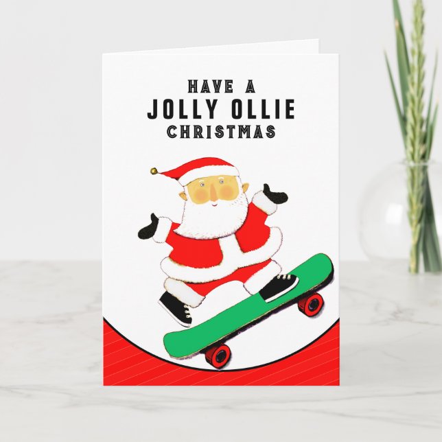 Skateboard Cartes de fin de année de Noël (Devant)