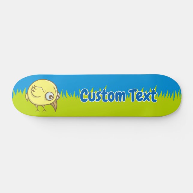 Skateboard Carton d'oiseaux jaunes (Horz)