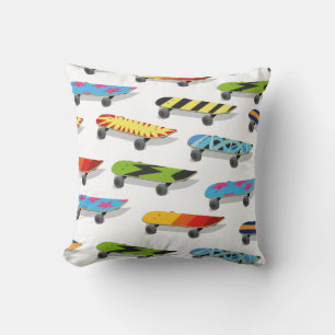 Skateboard Cartoon. Throw Pillow