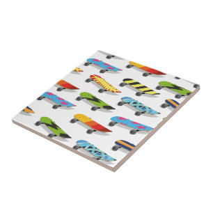 Skateboard Cartoon. Tile