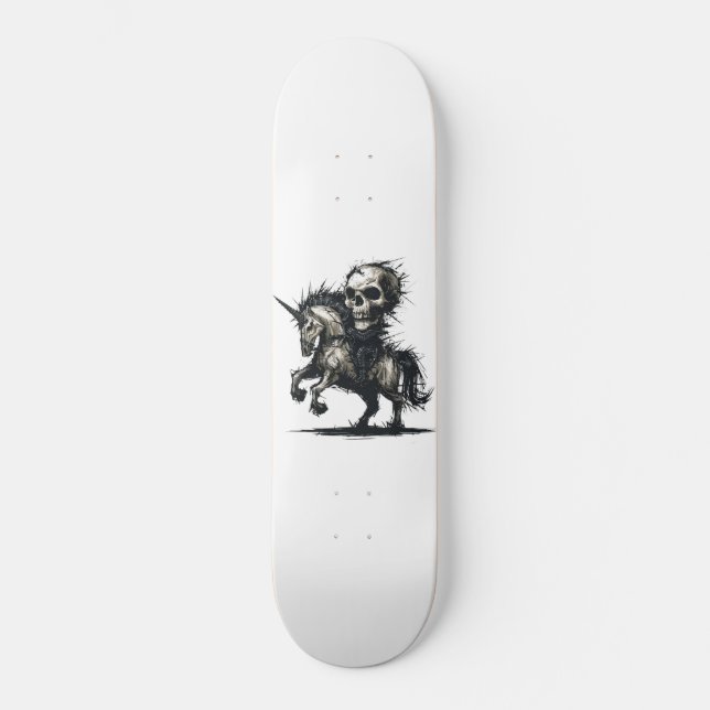 Skateboard Cartouche sinister Skull Unicorn Ride (Recto)