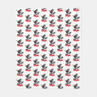 Skateboard Cat FFStyle White Fleece Blanket