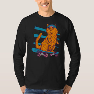 Skateboard Cat Skater Longboard Skating Skateboard T-Shirt