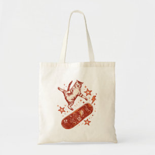 Skateboard Cat Y2K 90s Style Tote Bag