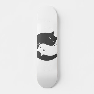 Skateboard Cats yin and yang mandala - Choose background colo