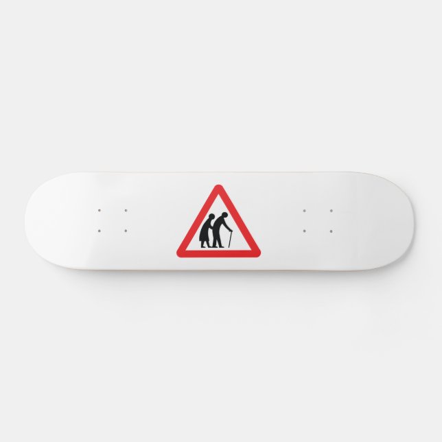 Skateboard CAUTION Personnes ÂGÉES - VOYAGE UK (Horz)