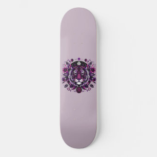 Skateboard Cercle floral de tigre pourpre