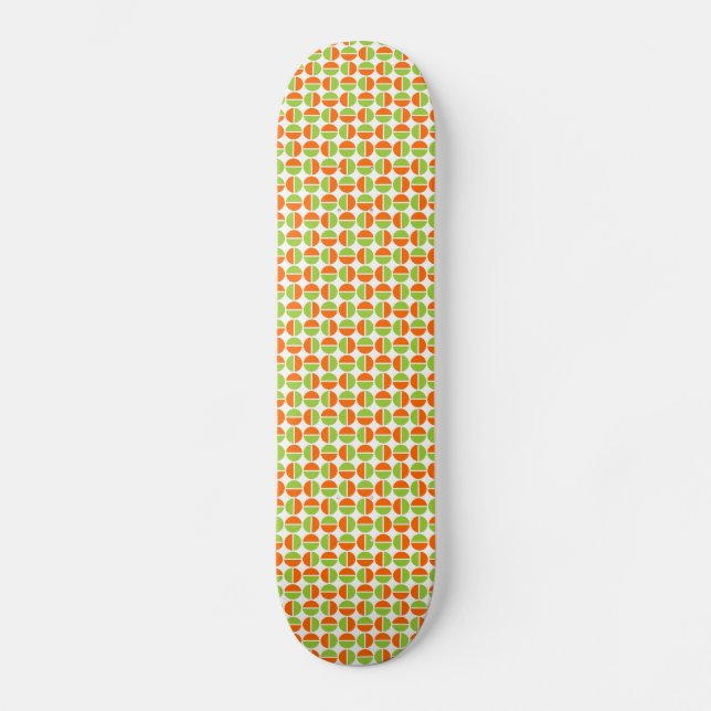 Skateboard Cercles pivotants - Vert et orange (Recto)