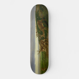 Skateboard Cerf sur la prairie (par William Holbrook Beard)