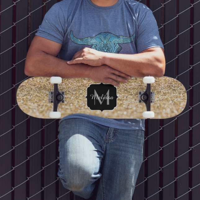 Skateboard Champagne or fausse parties scintillant scintille  (Extérieur 3)