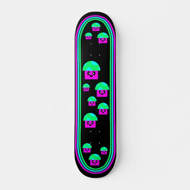 Skateboard Champignons de néon de la Rave de Kawaii (Devant)