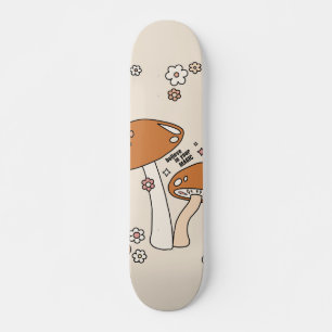 Skateboard Champignons Et Fleurs Tons Terre les années 70 Bei