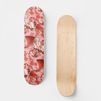 Skateboard Champignons Magie rose et rouge