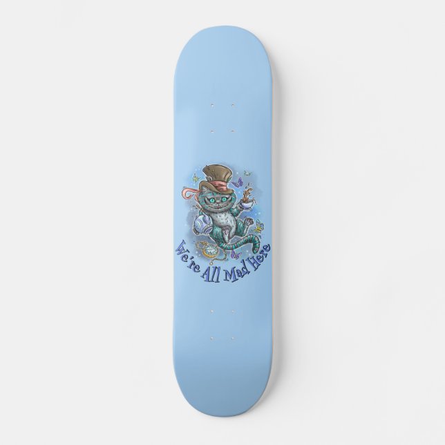 Skateboard Chat Cheshire Bleu (Recto)
