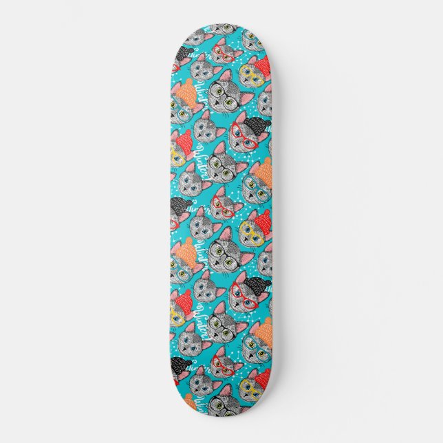 Skateboard Chat dans le casquette (Recto)