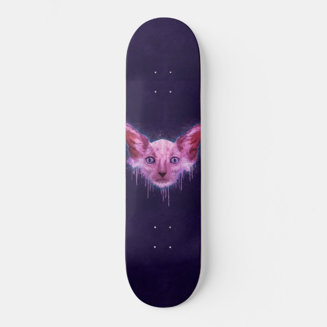 Skateboard Chat de loup-garou de Lykoi d'art de bruit (Recto)