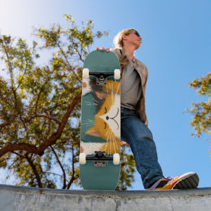 Skateboard Chat mignon drôle qui fait la sieste