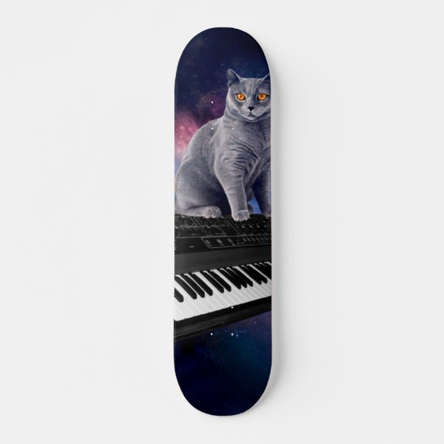 Skateboard Chat sur synthétiseur dans l'espace (Devant)