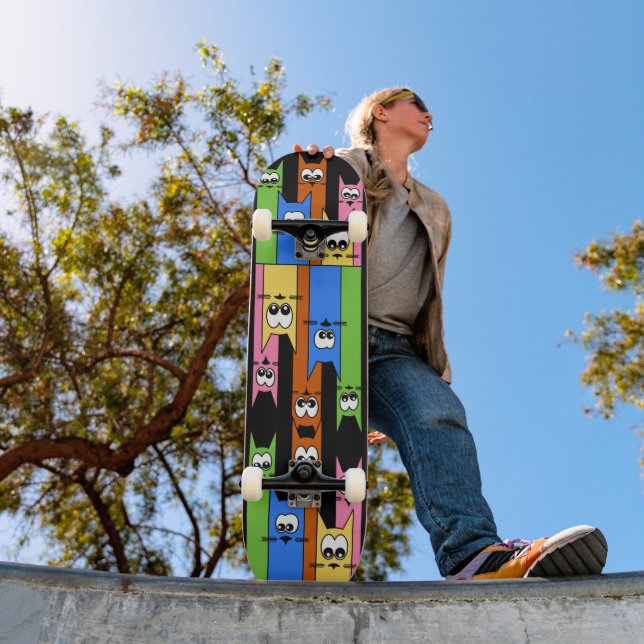 Skateboard Chats abstraits (Extérieur 1)