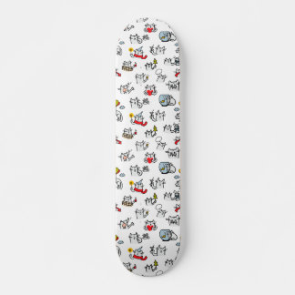 Skateboard Chats amusants, lait et magie.