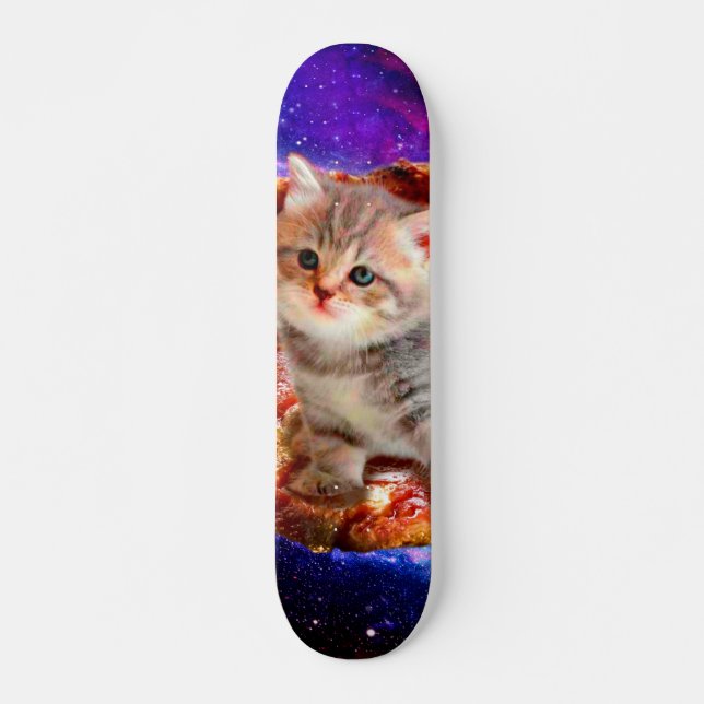 Skateboard Chats dans la pizza spatiale (Devant)