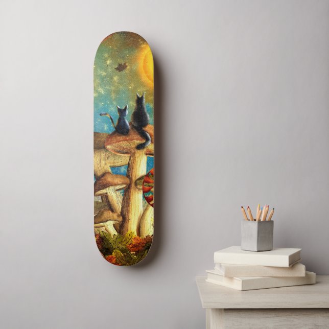 Skateboard Chats de champignons (Art mural)