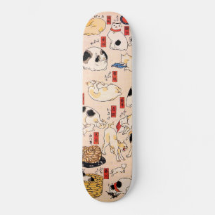 Skateboard Chats japonais par Utagawa Kuniyoshi
