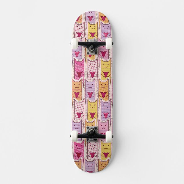Skateboard Chats mignons avec les coeurs affectueux (Recto)
