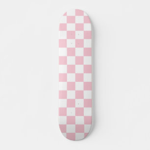 Skateboard Check Baby Pink And White Checkerboard