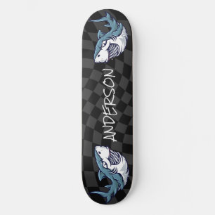 skateboard Chequerboard Personalized 2 Sharks