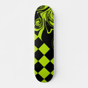 Skateboard Chèques et permules - Lime vert et noir