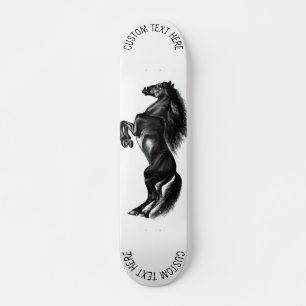 Skateboard Cheval sauvage noir droit - Dessin - Ajouter votre