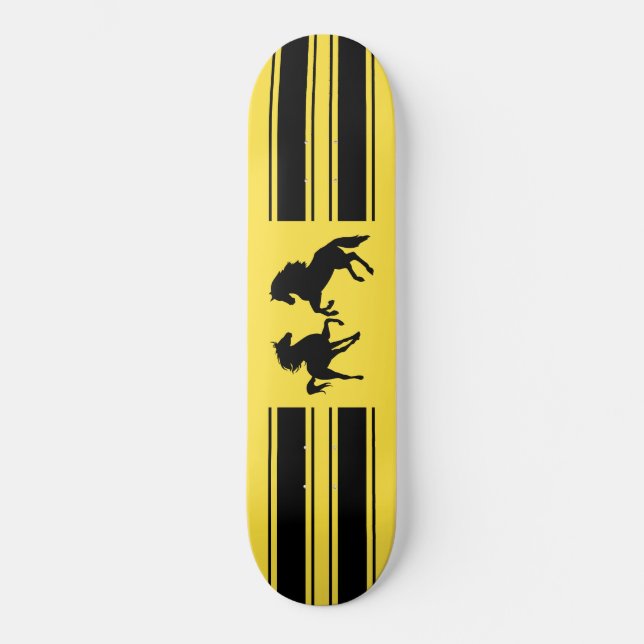 Skateboard Chevaux noirs + (Recto)
