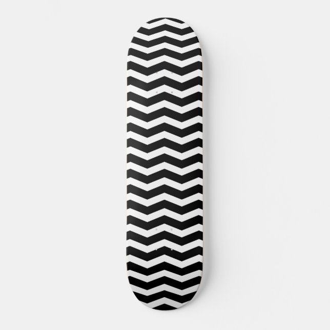 Skateboard Chevron noir et blanc (Recto)