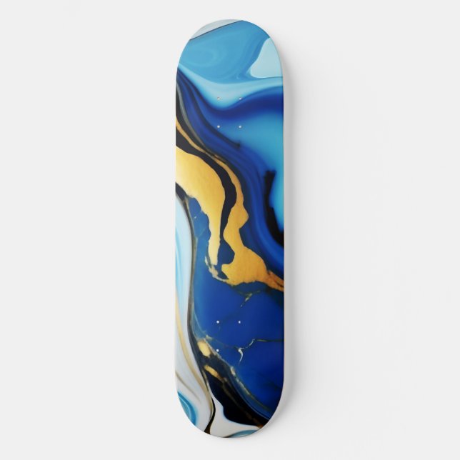 Skateboard Chic Pastel or bleu Faux Marble (Recto)