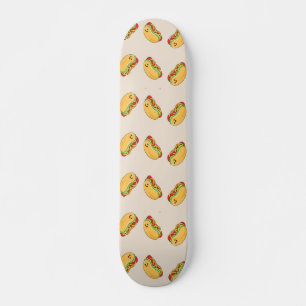 Skateboard Chien chaud caractère de nourriture rose
