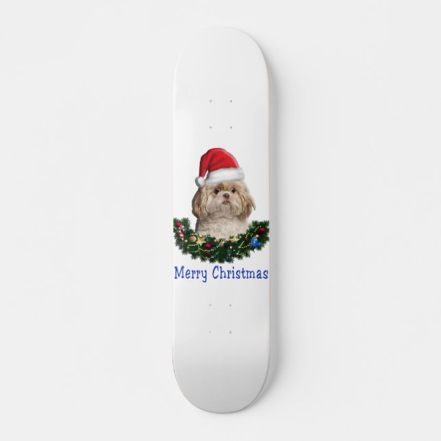 Skateboard Chien Shih-Tsu articles de Noël (Devant)