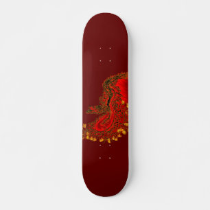 Skateboard China Dragon red and gold design
