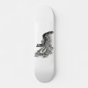 Skateboard Chine Dragon, noir et blanc Design en Tattoostyl
