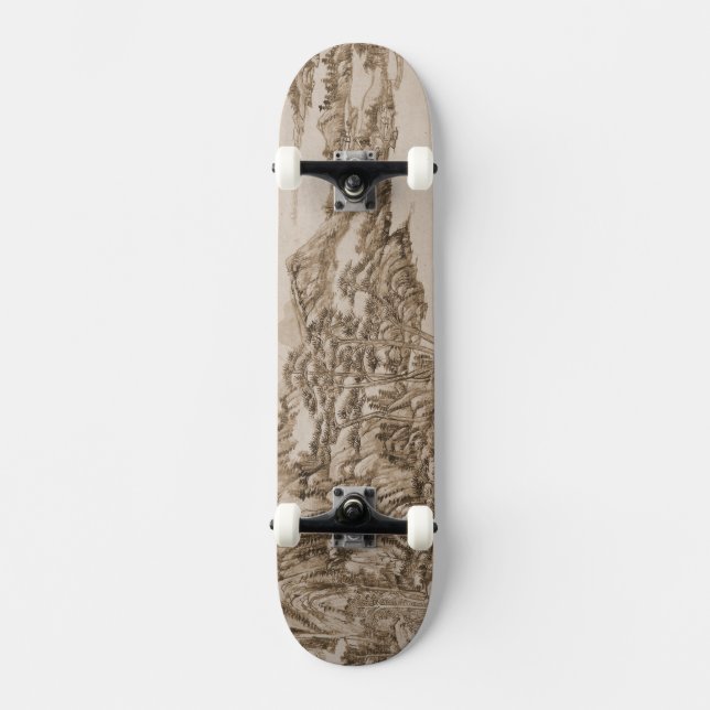 Skateboard Chinese landscape with mountains (Recto)