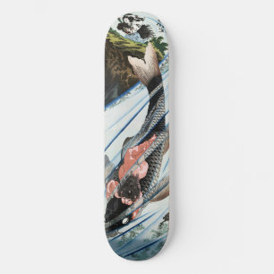 Skateboard Chinoiserie Carpes Koï Cascade Art Japonais