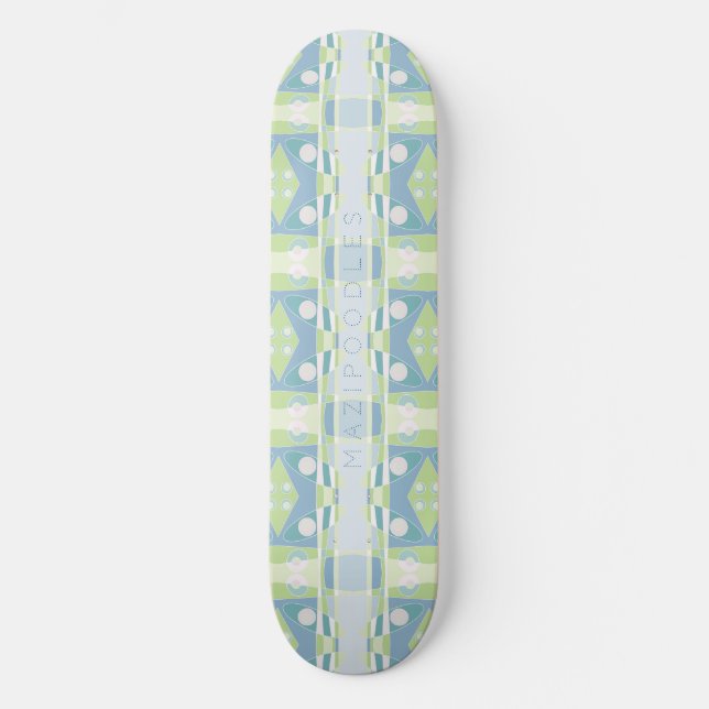 Skateboard Chintz bohème 20 Pastel Vert bleu rose (Recto)