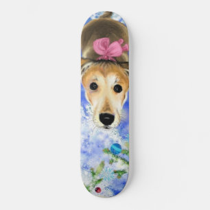 Skateboard Chiot Avec Ruban Rose - Mignonne -