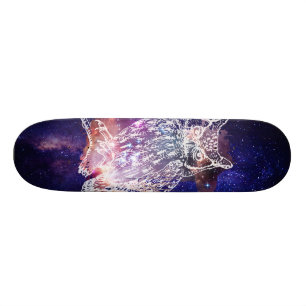 Skateboard Chouette cosmique