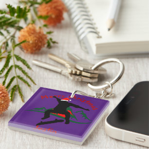 skateboard christmas gift, personalized name  keychain