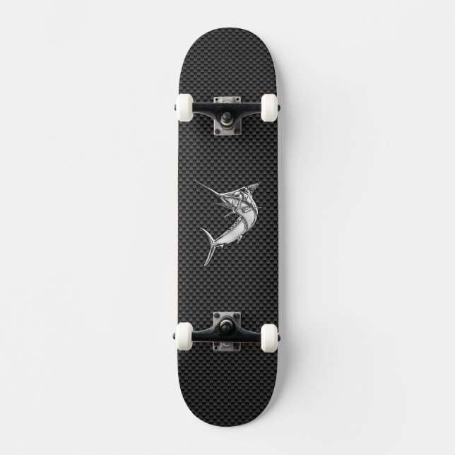 Skateboard Chromes Style Marlin on Carbon (Recto)