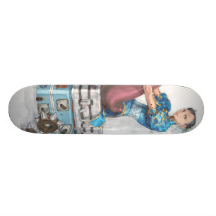 Skateboard Chun-Li attachant la chaussure